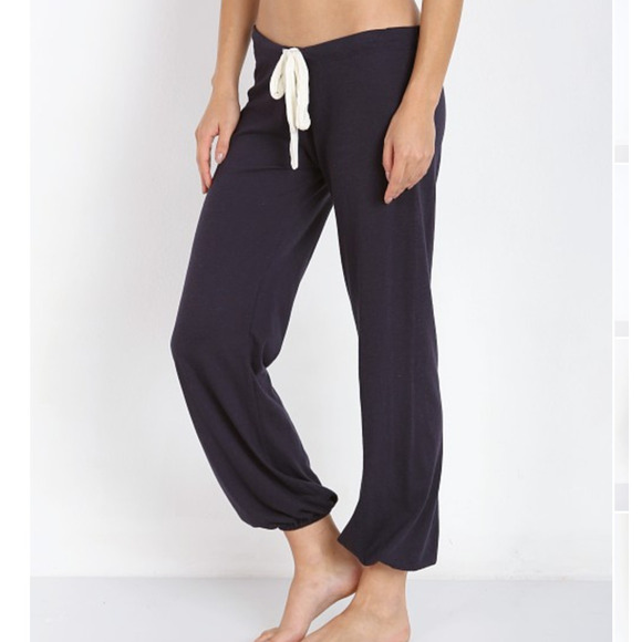 Eberjey Heather Cropped Pant Blue Deep Sea Size Small - Picture 1 of 12
